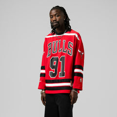 NBA Dennis Rodman Chicago Bulls Unisex Maxxed Out Fashion Hockey Jersey sale - Red