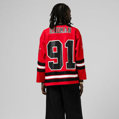 NBA Dennis Rodman Chicago Bulls Unisex Maxxed Out Fashion Hockey Jersey sale - Red