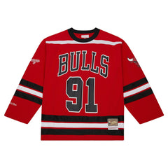 NBA Dennis Rodman Chicago Bulls Unisex Maxxed Out Fashion Hockey Jersey sale - Red
