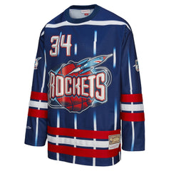 NBA Hakeem Olajuwon Houston Rockets Unisex Maxxed Out Fashion Hockey Jersey - Navy