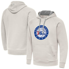 Philadelphia 76ers Antigua Big Logo Victory Pullover Hoodie Cream