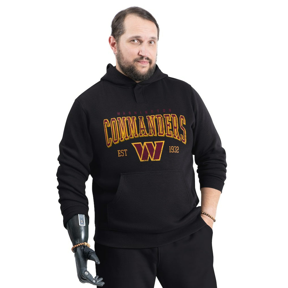 Washington Commanders G-III Sports by Carl Banks Adaptive Team Spirit Graphic Fleece Pullover Hoodie Black