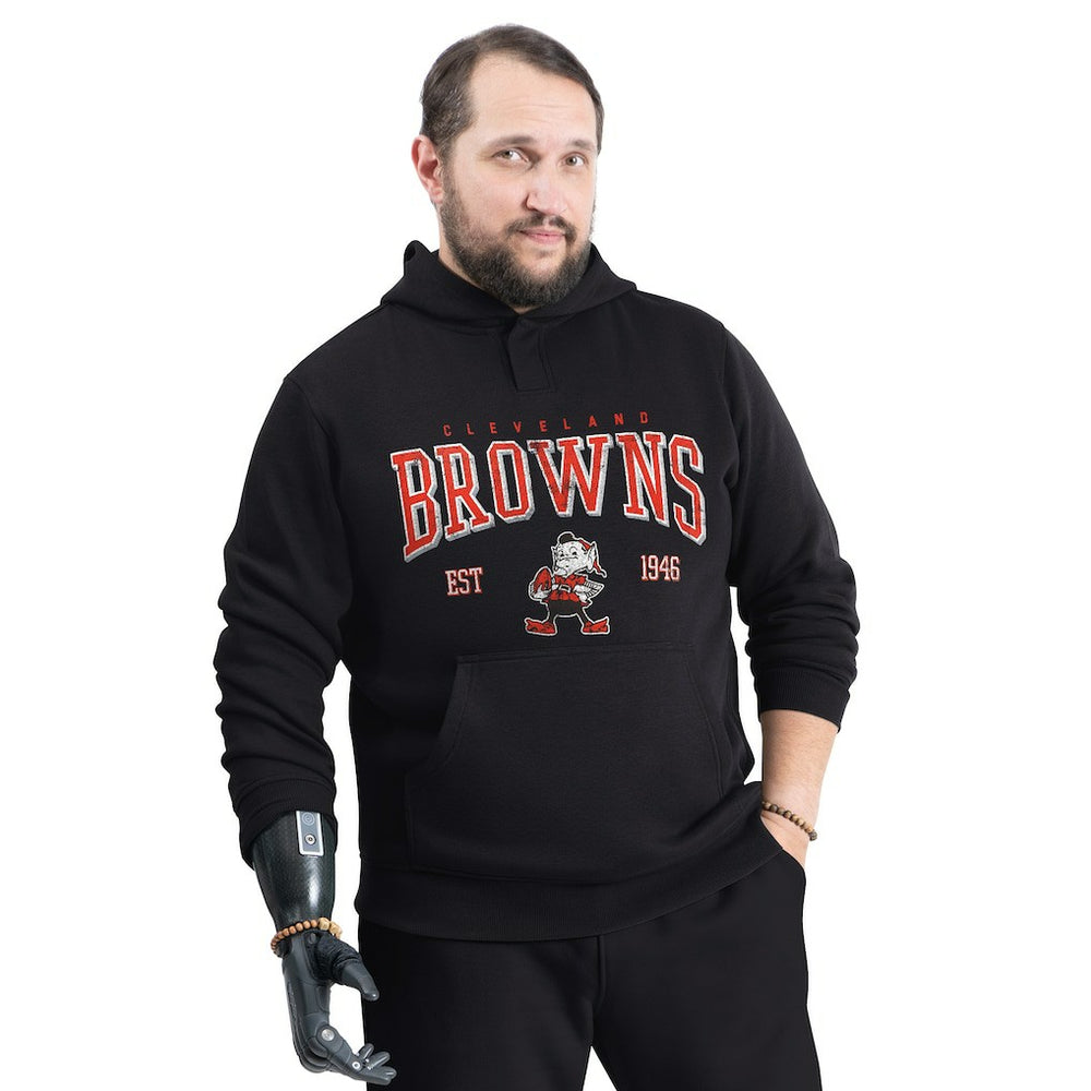 Cleveland Browns G-III Sports by Carl Banks Adaptive Team Spirit Graphic Fleece Pullover Hoodie Black