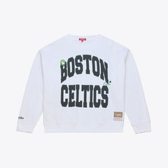 Boston Celtics Women's Lightweight Block Letter Sweatshirt White