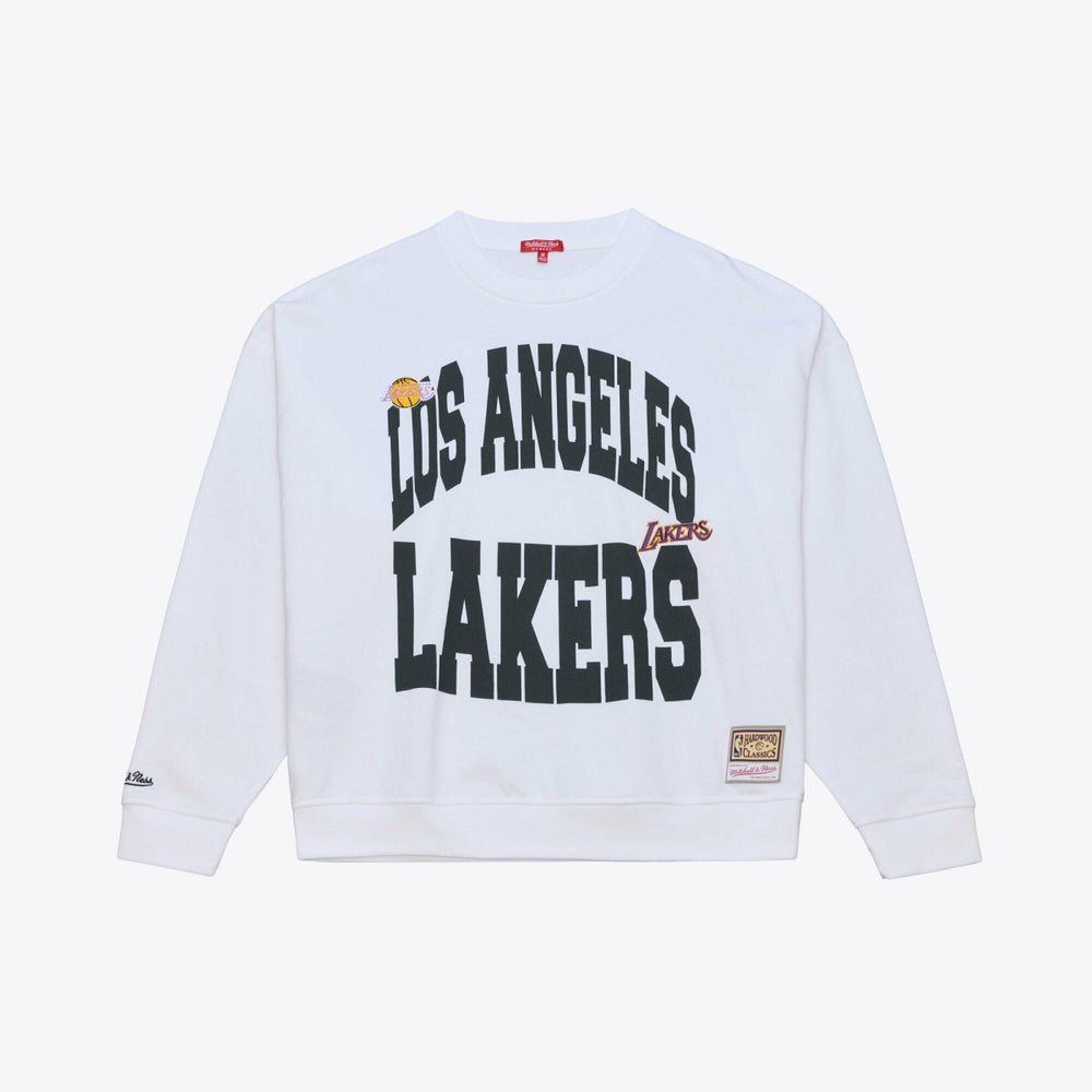 Los Angeles Lakers Women's Lightweight Block Letter Sweatshirt White