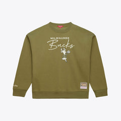 Milwaukee Bucks Women's Lightweight Script Sweatshirt Olive