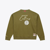 Boston Celtics Women's Lightweight Script Sweatshirt Olive