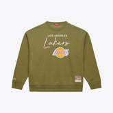Los Angeles Lakers Women's Lightweight Script Sweatshirt Olive
