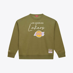 Los Angeles Lakers Women's Lightweight Script Sweatshirt Olive