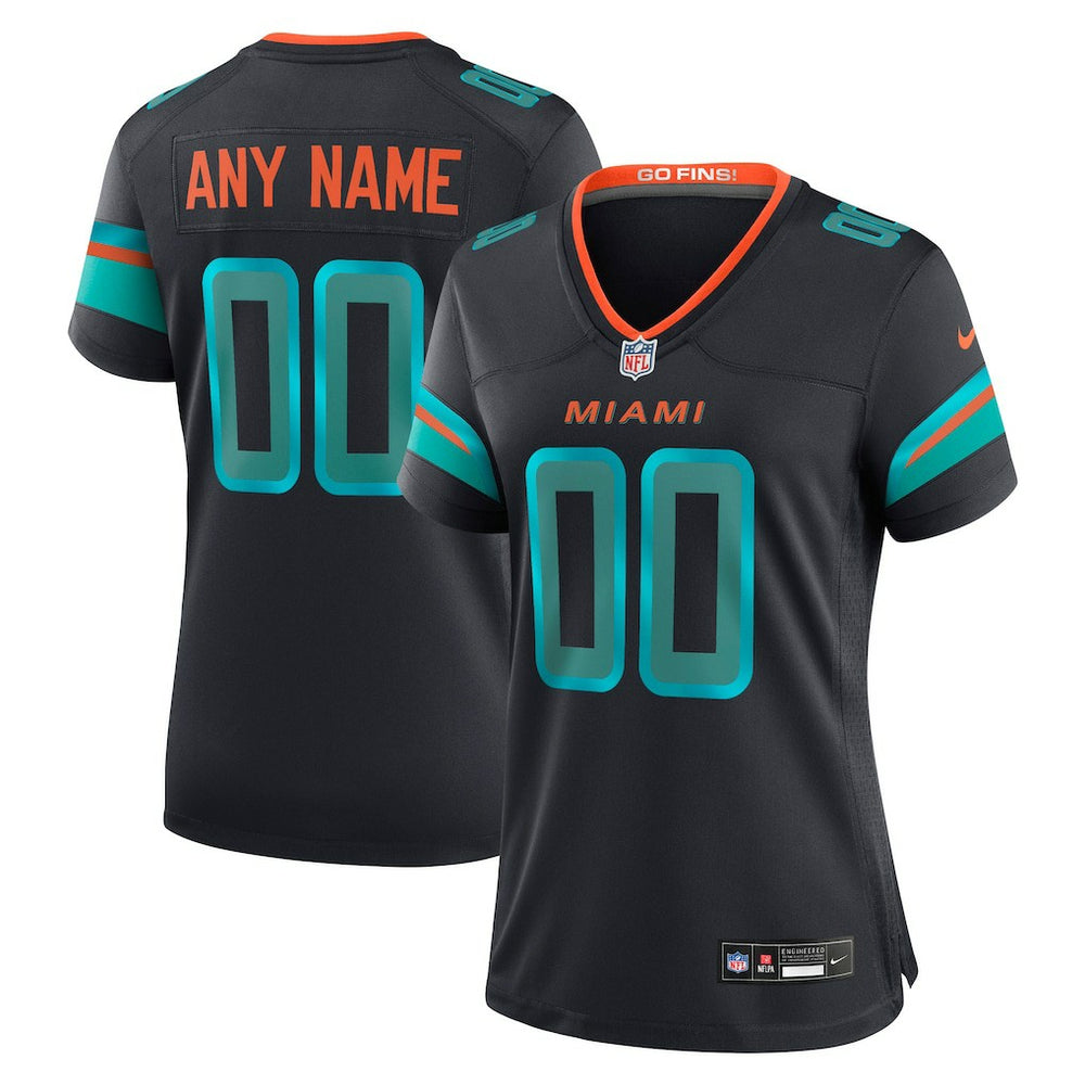 NFL Miami Dolphins Women's 2025 Rivalries Collection Custom Game Jersey - Pitch Blue
