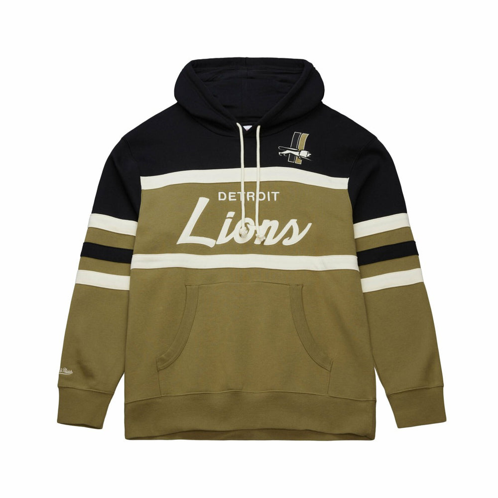 Detroit Lions Vintage Logo Head Coach Hoodie Olive