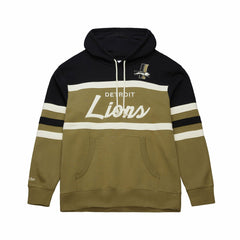 Detroit Lions Vintage Logo Head Coach Hoodie Olive