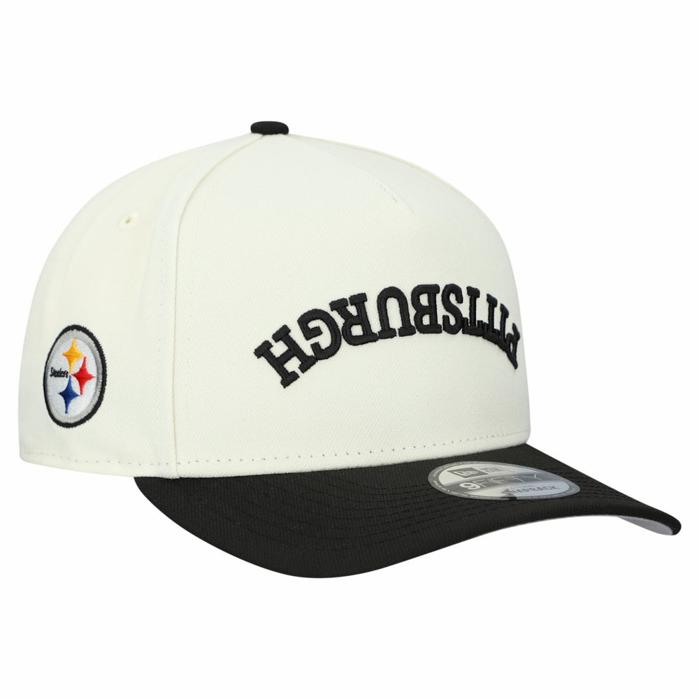Pittsburgh Steelers New Era Upside Down 9FIFTY A-Frame Snapback Hat Cream