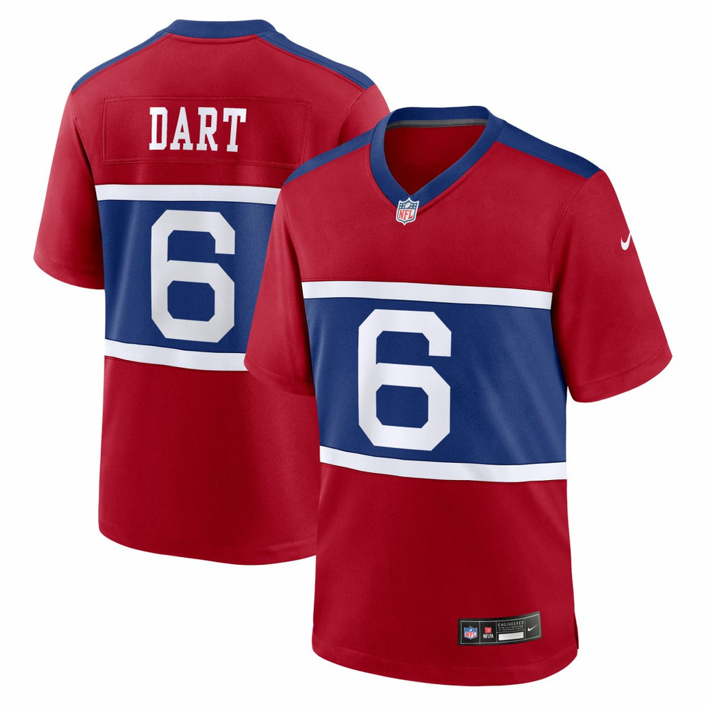 NFL Jaxson Dart New York Giants Alternate Century Red Game Jersey - Red