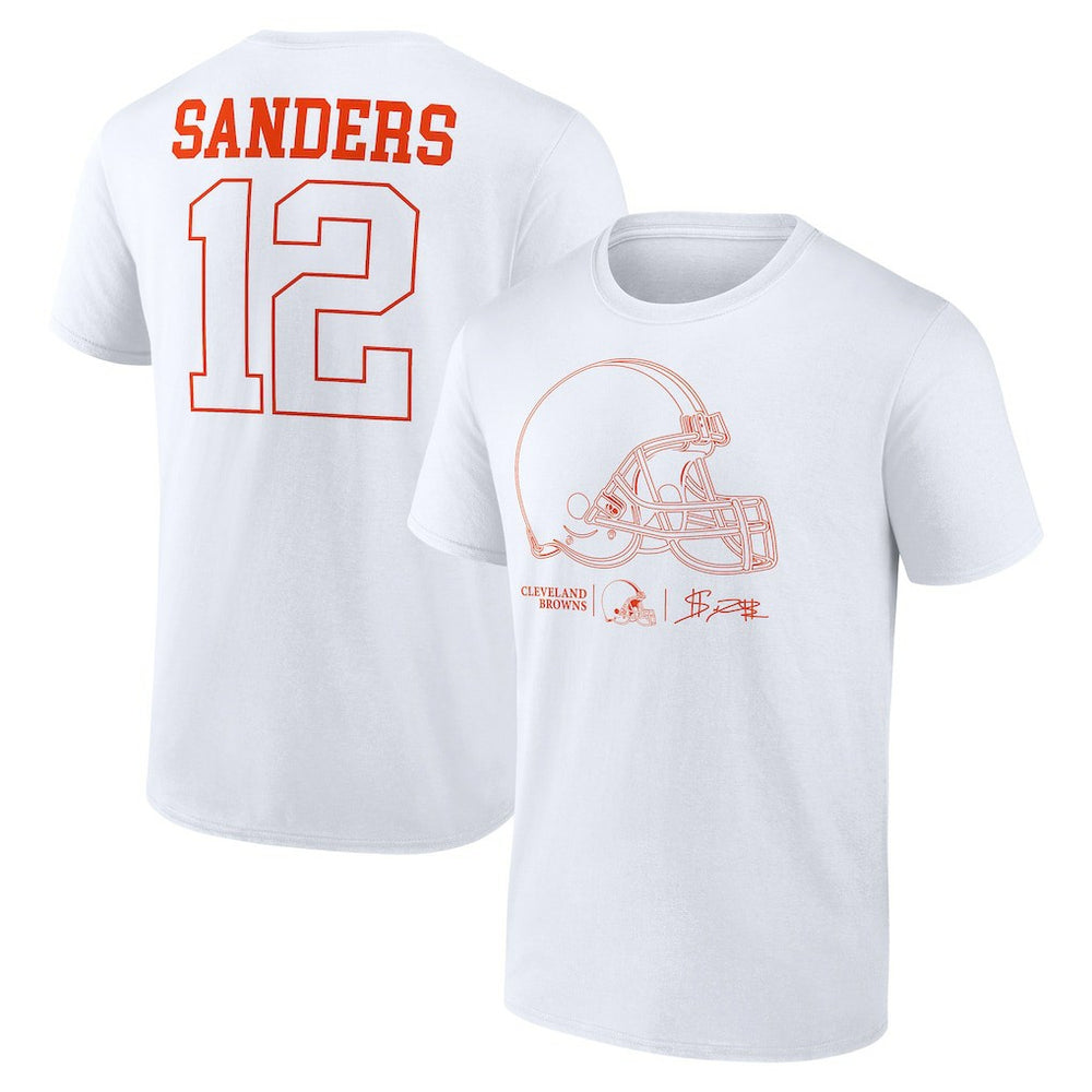 Shedeur Sanders Cleveland Browns Outline Player T-Shirt White