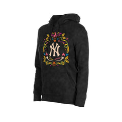 New York Yankees New Era Women's Día de Muertos Mineral Wash Hoodie Sweatshirt - Black Hoodies
