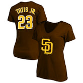 Fernando Tatis Jr. San Diego Padres Profile Women's Plus Size Name & Number V-Neck T-Shirt - Brown T-shirts