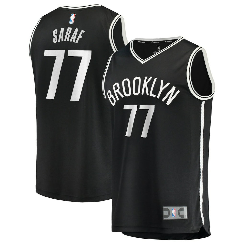 NBA Ben Saraf Brooklyn Nets Youth Fast Break Replica Jersey - Black - Icon Edition
