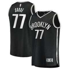 NBA Ben Saraf Brooklyn Nets Youth Fast Break Replica Jersey - Black - Icon Edition