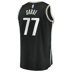 NBA Ben Saraf Brooklyn Nets Youth Fast Break Replica Jersey - Black - Icon Edition