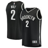 NBA Daniel Wolf Brooklyn Nets Fast Break Replica Jersey - Black - Icon Edition