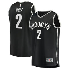 NBA Daniel Wolf Brooklyn Nets Fast Break Replica Jersey - Black - Icon Edition