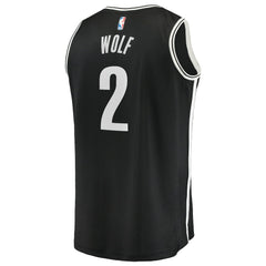 NBA Daniel Wolf Brooklyn Nets Fast Break Replica Jersey - Black - Icon Edition
