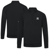 New York Yankees Levelwear Upright Insignia Tri-Blend Quarter-Zip Pullover - Black Pullover