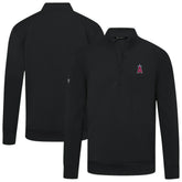 Los Angeles Angels Levelwear Upright Insignia Tri-Blend Quarter-Zip Pullover - Black Pullover