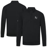Kansas City Royals Levelwear Upright Insignia Tri-Blend Quarter-Zip Pullover - Black Pullover