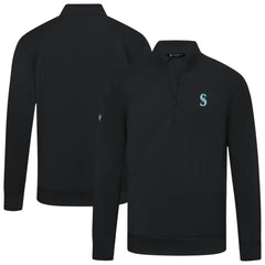Seattle Mariners Levelwear Upright Insignia Tri-Blend Quarter-Zip Pullover - Black Pullover