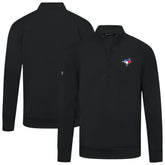 Toronto Blue Jays Levelwear Upright Insignia Tri-Blend Quarter-Zip Pullover - Black Pullover