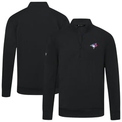 Toronto Blue Jays Levelwear Upright Insignia Tri-Blend Quarter-Zip Pullover - Black Pullover