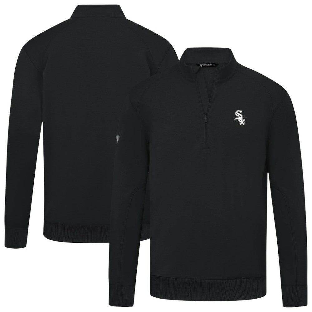 Chicago White Sox Levelwear Upright Insignia Tri-Blend Quarter-Zip Pullover - Black Pullover