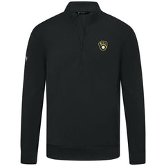 Milwaukee Brewers Levelwear Upright Insignia Tri-Blend Quarter-Zip Pullover - Black Pullover