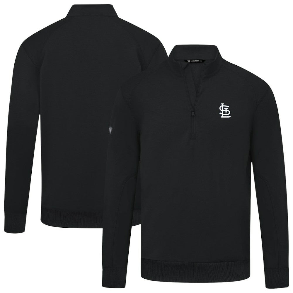 St. Louis Cardinals Levelwear Upright Insignia Tri-Blend Quarter-Zip Pullover - Black Pullover