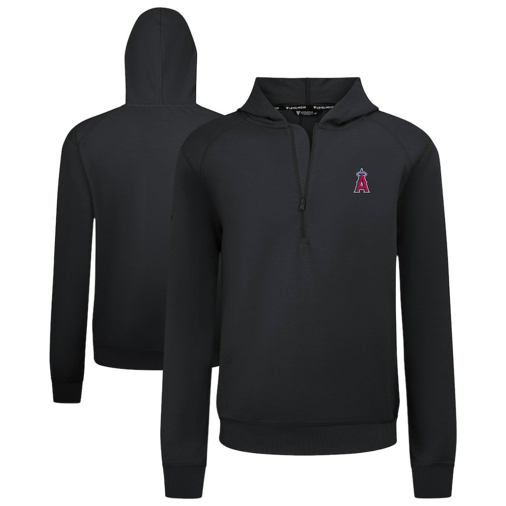 Los Angeles Angels Levelwear Technic Insignia Quarter-Zip Hoodie - Black Hoodies