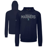 Seattle Mariners Levelwear Mandate Carve Tri-Blend Hoodie - Navy Hoodies