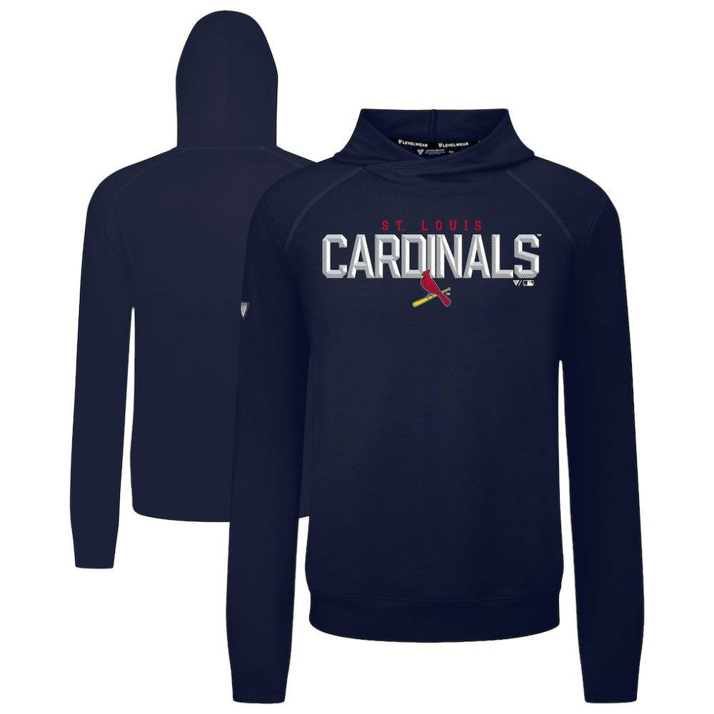 St. Louis Cardinals Levelwear Mandate Carve Tri-Blend Hoodie - Navy Hoodies