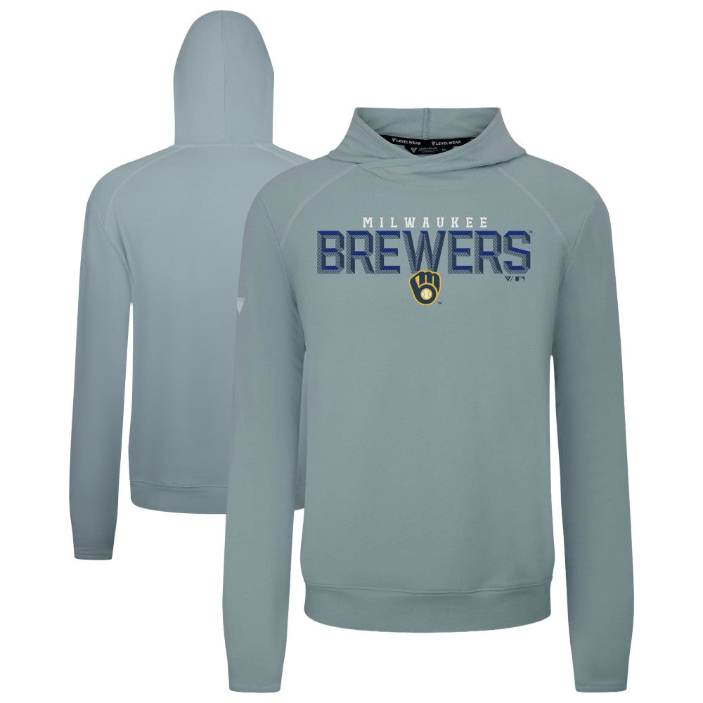 Milwaukee Brewers Levelwear Mandate Carve Tri-Blend Hoodie - Gray Hoodies