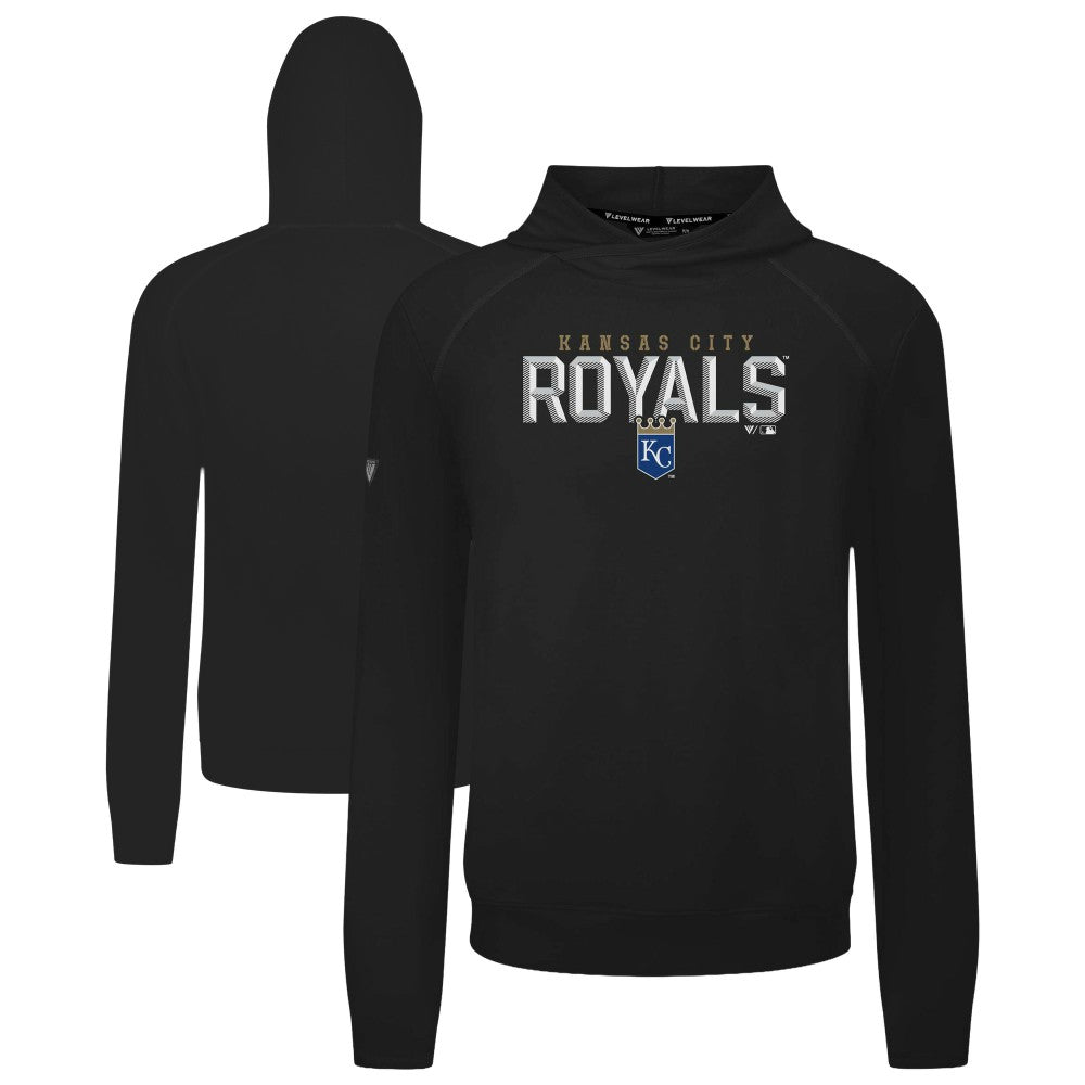 Kansas City Royals Levelwear Mandate Carve Tri-Blend Hoodie - Black Hoodies