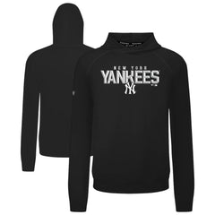 New York Yankees Levelwear Mandate Carve Tri-Blend Hoodie - Black Hoodies