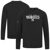 New York Yankees Levelwear Mandate Carve Tri-Blend Sweatshirt - Black Sweatshirts