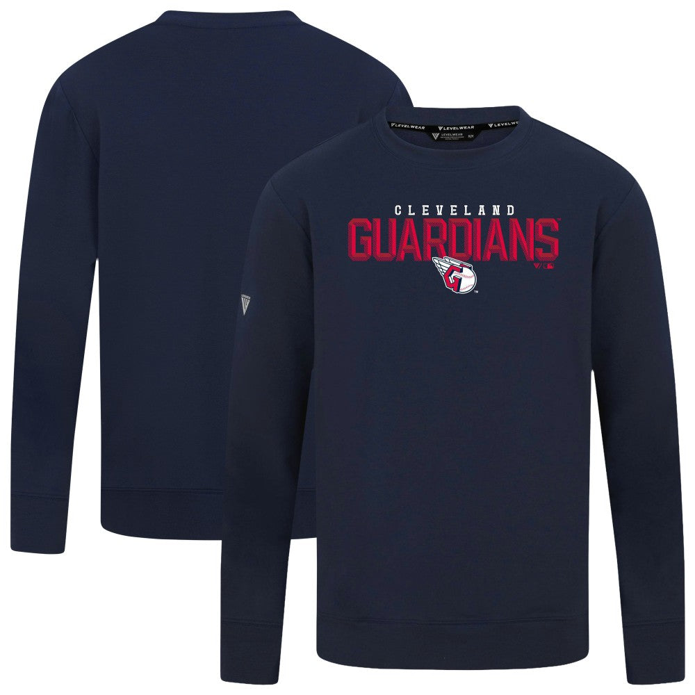 Cleveland Guardians Levelwear Mandate Carve Tri-Blend Sweatshirt - Navy Sweatshirts