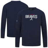 Atlanta Braves Levelwear Mandate Carve Tri-Blend Sweatshirt - Navy Sweatshirts