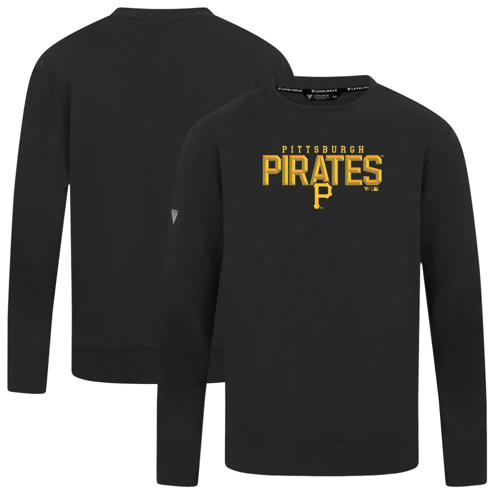 Pittsburgh Pirates Levelwear Mandate Carve Tri-Blend Sweatshirt - Black Sweatshirts
