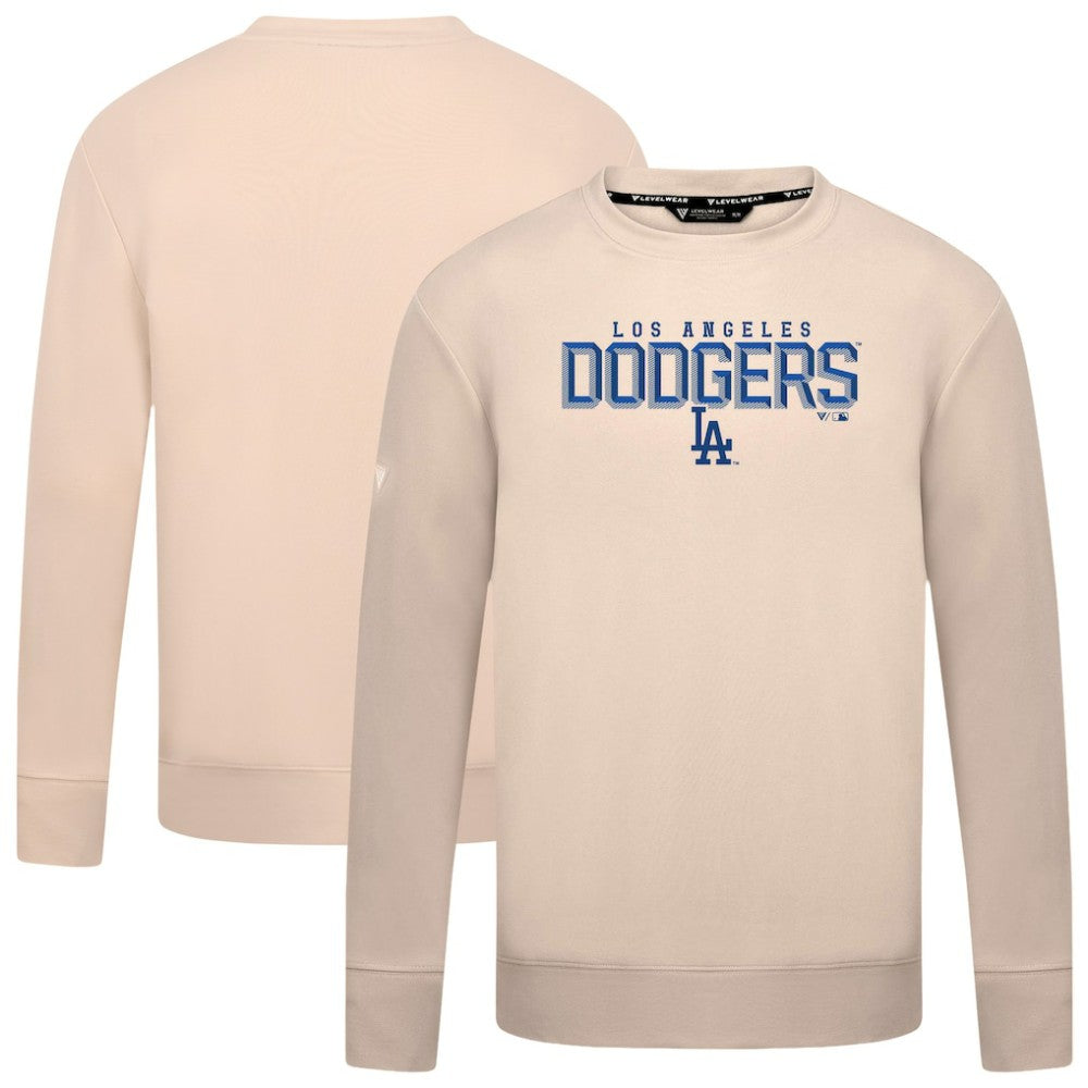 Los Angeles Dodgers Levelwear Mandate Carve Tri-Blend Sweatshirt - Khaki Sweatshirts