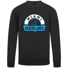 Miami Marlins Levelwear Zane Banner Arch Sweatshirt - Black Sweatshirts
