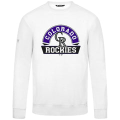 Colorado Rockies Levelwear Zane Banner Arch Sweatshirt - White Sweatshirts