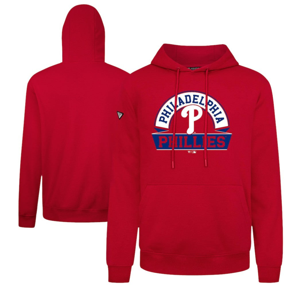 Philadelphia Phillies Levelwear Podium Banner Arch Hoodie - Red Hoodies
